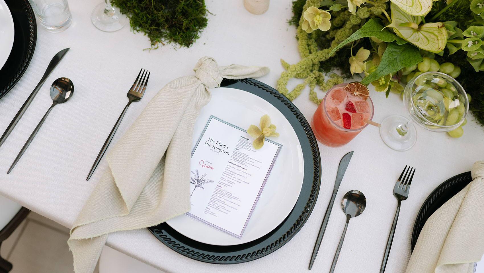 table setting at The Ebell